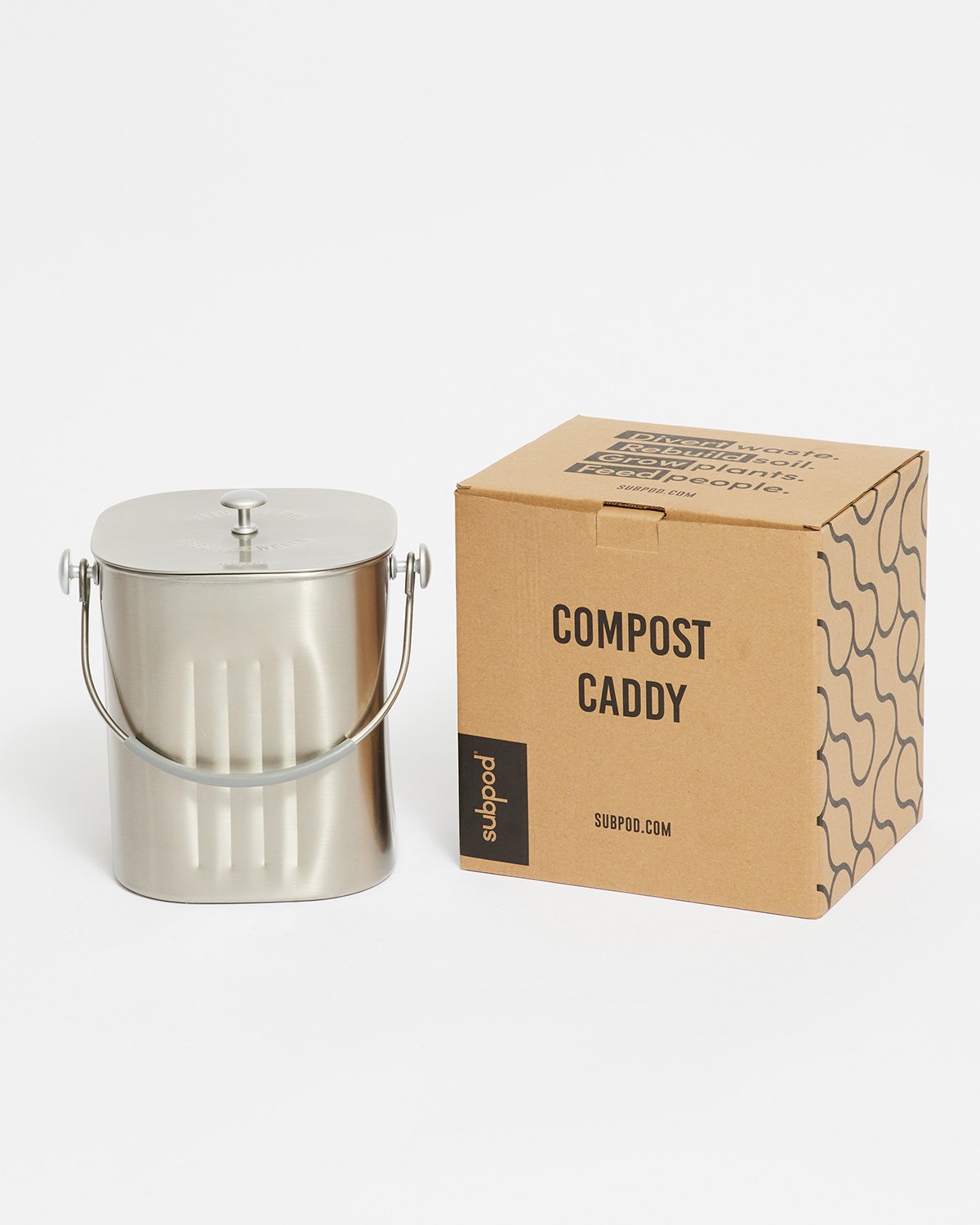 compost caddy, kitchen caddy, compost bin, subpod compost bin