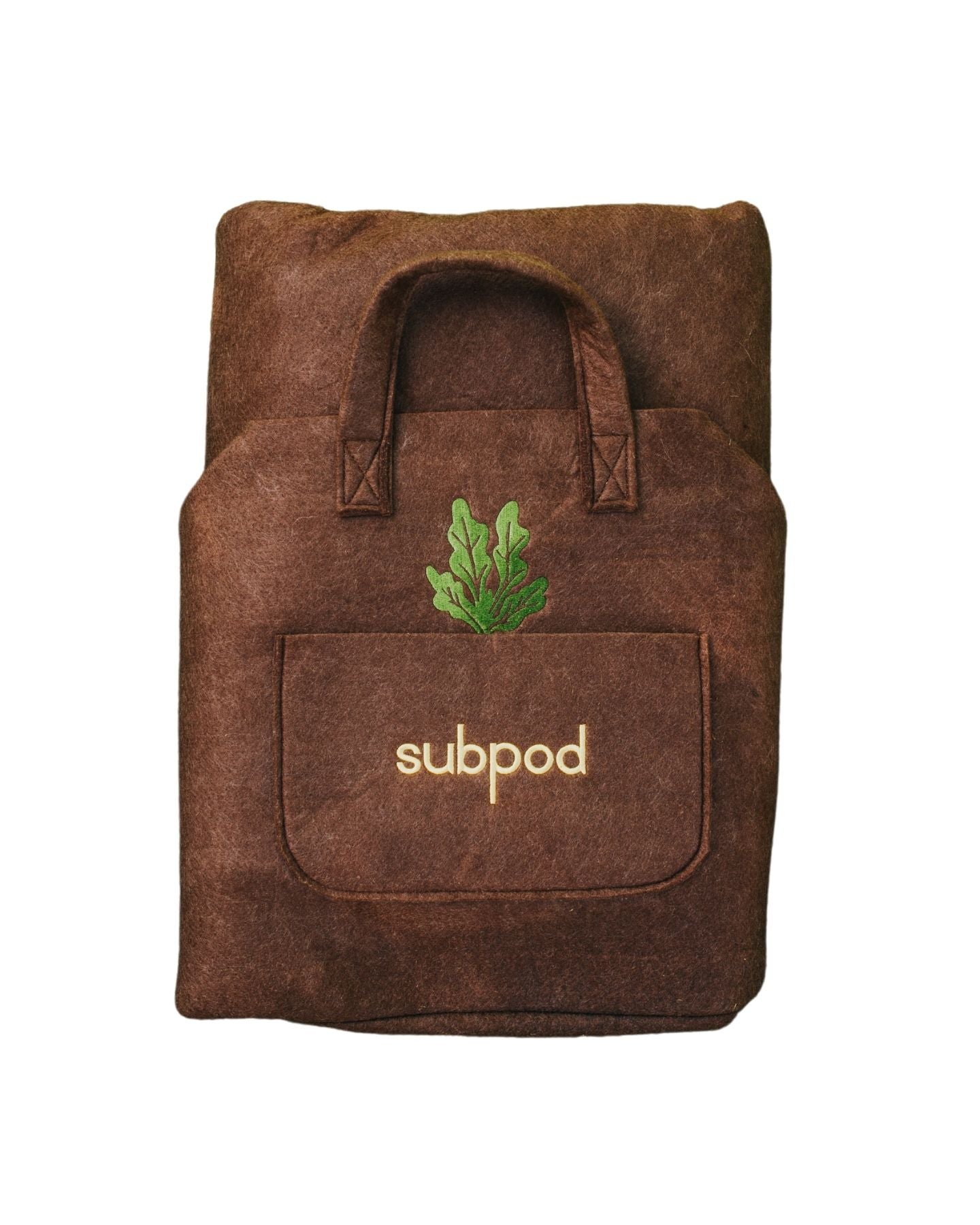subpod grow bag with green embroidery